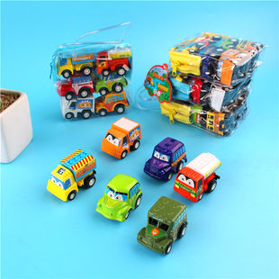 1套6辆小车儿童玩具汽车模型宝宝迷你回力小汽车惯性工程车套装