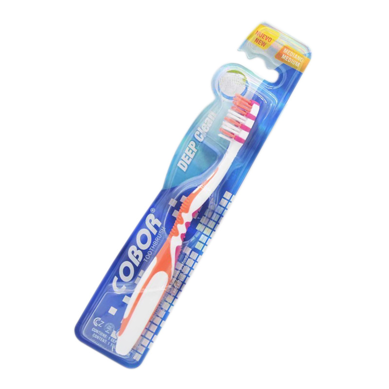 Cross-Border Medium Hair Toothbrush Cobor Foreign Trade English Export Toothbrush Adult Toothbrush Factory Supply