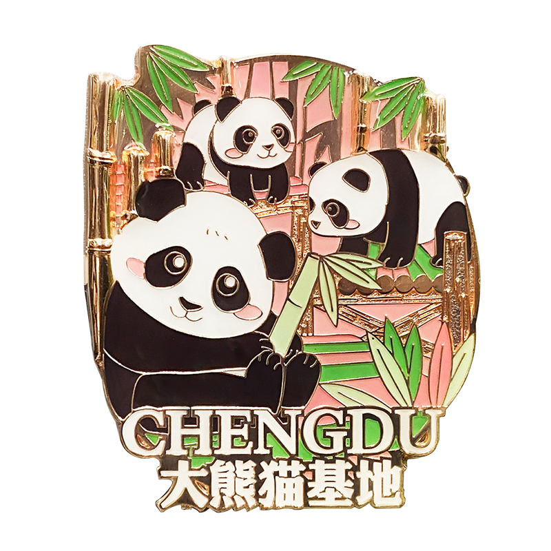 Chengdu Metal Refrigerator Stickers City Creative Tourist Souvenir Gift Customization Sichuan University Dujiangyan Giant Panda