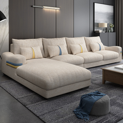 标题优化:北欧布艺沙发客厅整装简约现代小户型可拆洗乳胶沙发组合套装家具