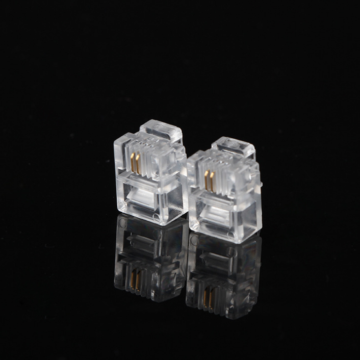 telephone line crystal head 2-core 6p2c pure copper gold-plated crystal head rj11 two core extension telephone connector