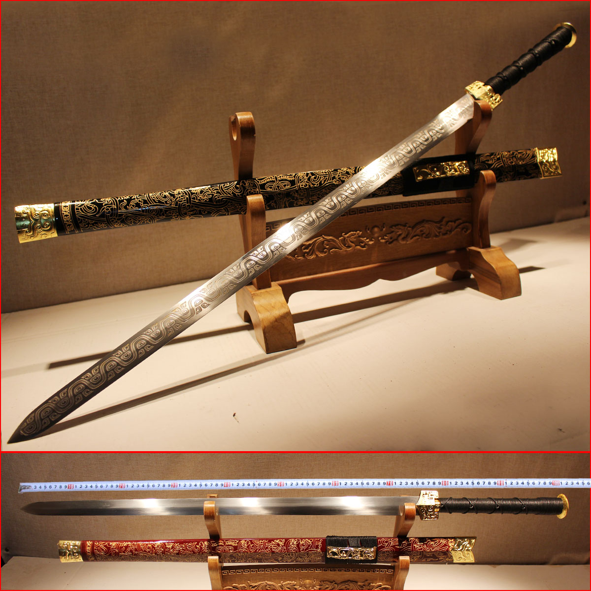 longquan ysm long han jian town curtilage sword DLC tang sword manganese steel knife self-defense forces is not edged usually
