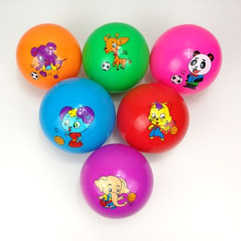 Children's Inflatable Ball Baby Cartoon 6-Inch Animal Pattern Racket Inflatable Ball Kindergarten Children's Toys