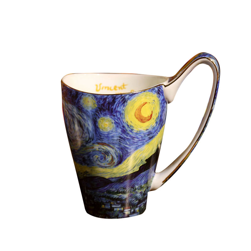 van gogh vintage water cup couple mug large capacity creative coffee cup female hand painted european style art gift huaizi