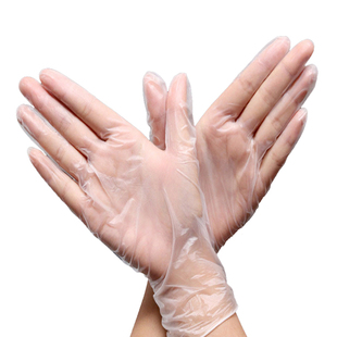 食品一次性PVC手套100只透明塑胶手术橡胶劳保餐饮消毒医生防护