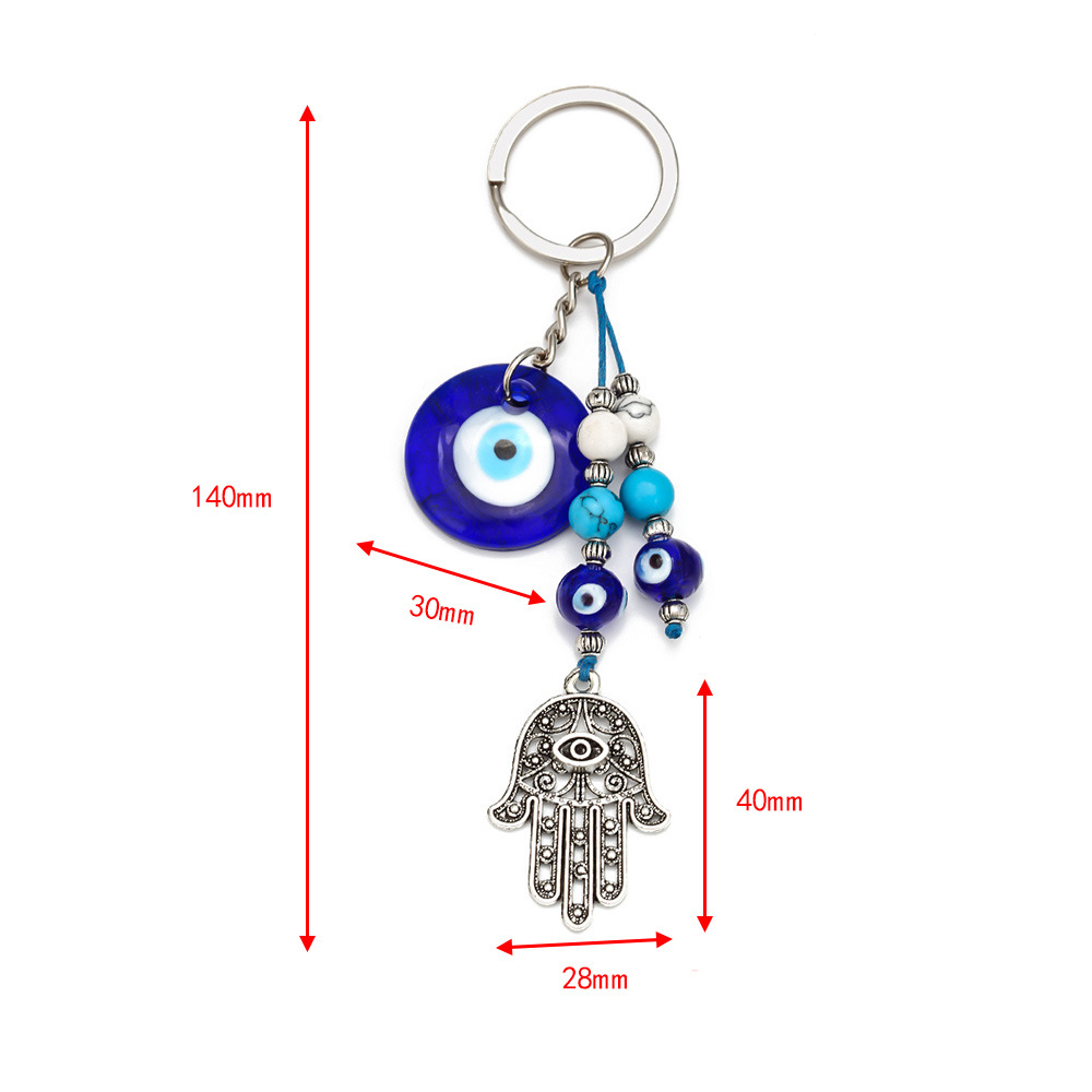 European and American Devil's Eye Palm Keychain Retro Popular Car Ornaments Pendant Bag Accessories Jewelry Pendant