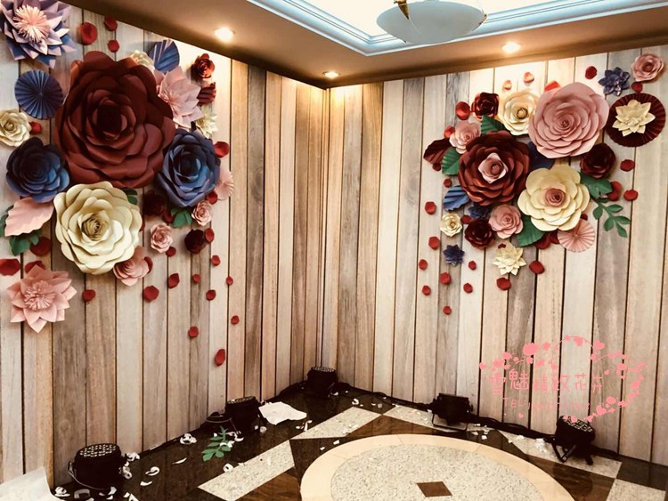 Large Simulation Cardboard Paper Rose Show Wedding Background