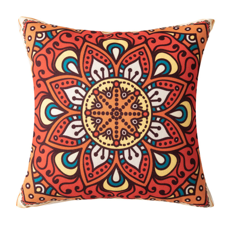 High Elastic Breathability Cotton and Linen Pillow Ethnic Style Home Pillow Cover Cushion Living Room Sofa Bohemian Guest Square Pillow