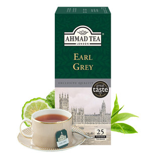 英国亚曼AHMAD TEA格雷伯爵红茶 佛手柑原装进口调味茶袋泡茶25包