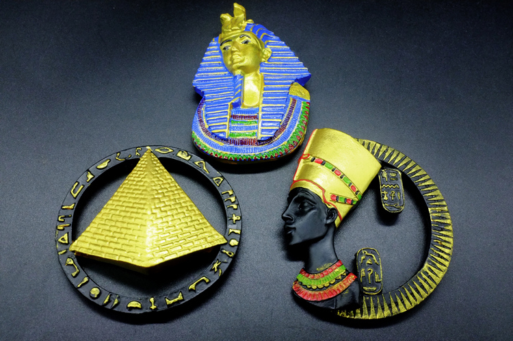 Egypt's Original Single Post-Pharaoh Pyramid Refridgerator Magnets | Middle East Africa Tutan Klrmor Memorial
