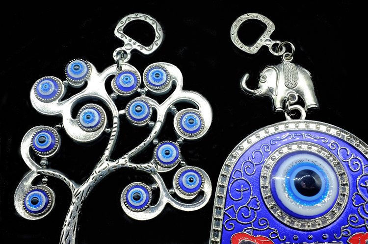 (Moonlight Market) Israel Original Single Fatima Blue Eyes Car Ornaments | Middle East Turkey Lucky Tree Elephant
