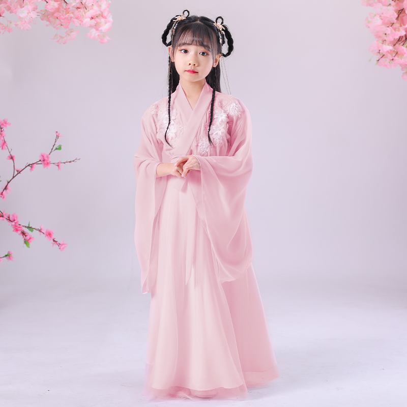 Children's Hanfu Girl Costume Fairy Elegant 12-year-old Girl Autumn Super Fairy Skirt Chinese Style Trailing Dress