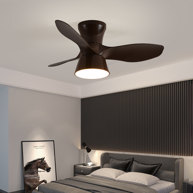 Nordic Fan Lamp Bedroom Study and Restaurant Modern Minimalist Ceiling Fan Lights Children's Room Commercial Office Ceiling Electric Fan Lamp