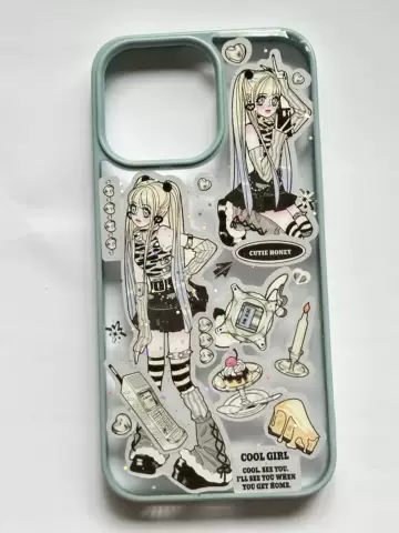 Anime Punk/Goth Girls  Phone Cases Covers Decal Sticker Zebra Print iPhone 15, iPhone 14, iPhone 13, iPhone 12, iPhone 11