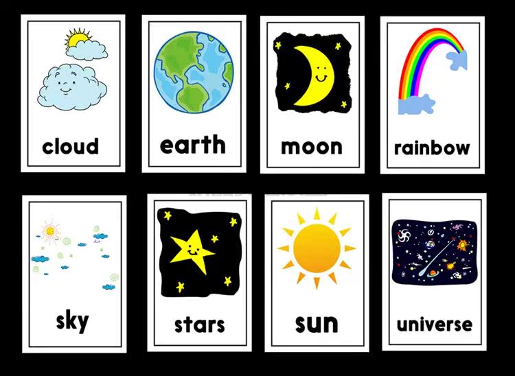 color picture classification word flash card natural class big