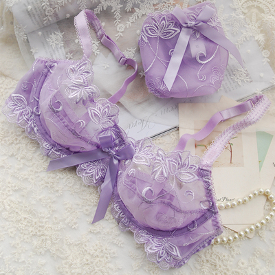 少女美屋欧美超薄透明内衣性感网纱刺绣大胸显小诱惑文胸大码胸罩-淘宝网