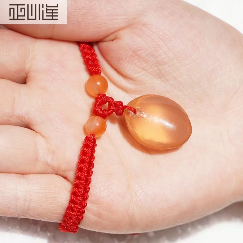 New Year Gift Heart Lotus Fish Sho Stone B Carp Toat Bone Pendant Fish Sho Stone Raw Material Children Safety Bule Bracelet Nece