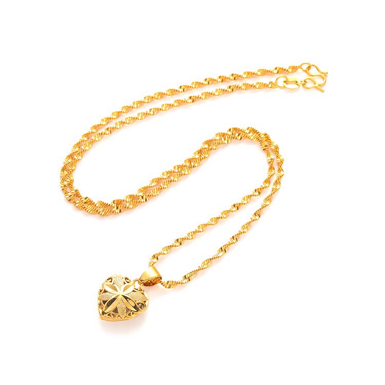 時尚流行款女士 黃金項鏈鎖骨鏈 運轉珠項鏈 女款首飾 富貴花吊墜