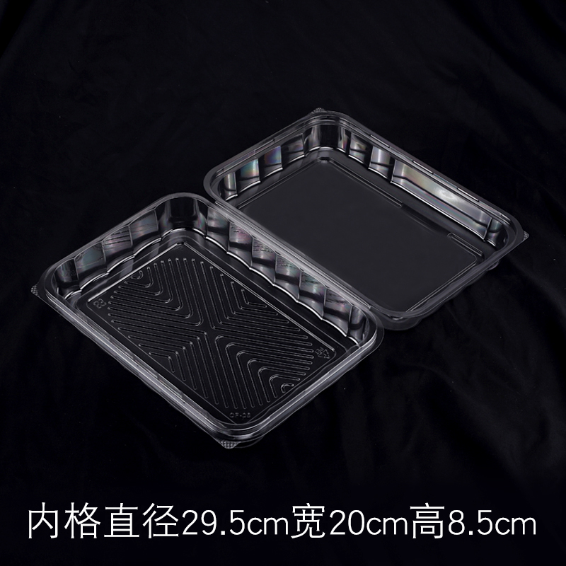 Large Capacity Long Square Transparent Sushi Roll Takeaway Packing Box Cow Lamb Chops Fruit Pastry Packaging Box Free Shipping