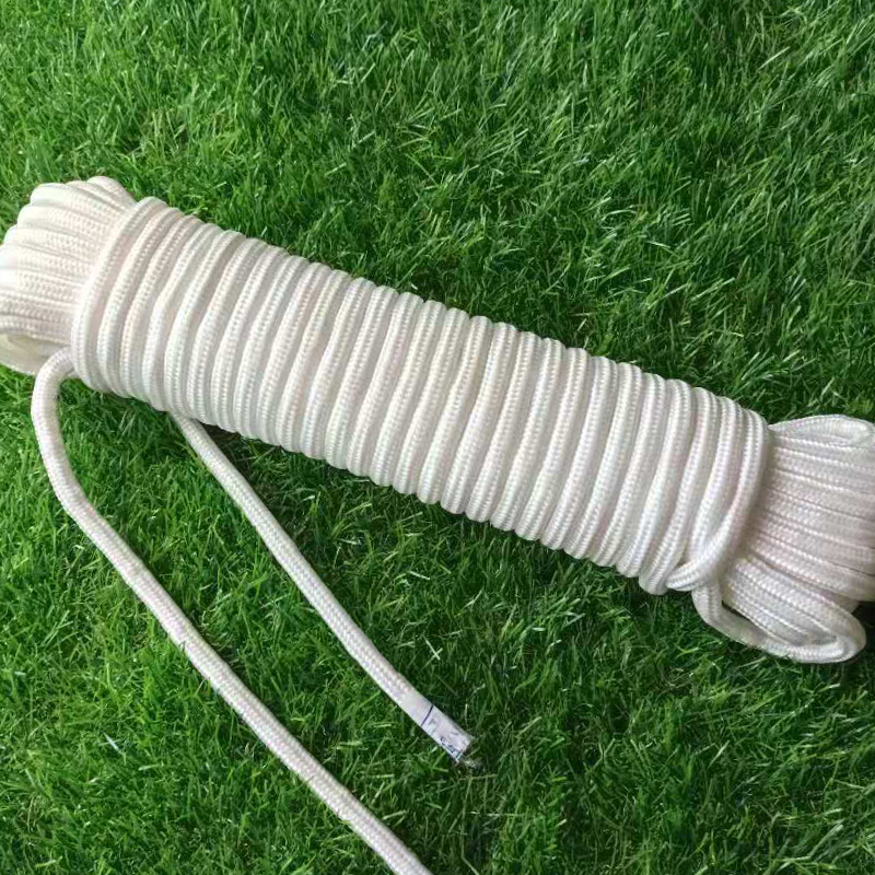 Nylon Rope Binding Rope Woven String Flag Rope Wear-Resistant Outdoor Sun-Resistant Drawstring Tent Rope Clothesline Polyester