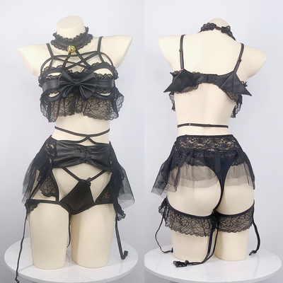 黑色小恶魔性感情趣蕾丝网纱透视五芒星束缚皮质内衣套装七了个三-淘宝网 黑色小恶魔性感情趣蕾丝网纱透视五芒星束缚皮质内衣套装七了个三-淘宝网