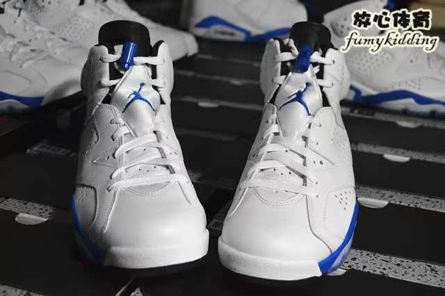 情侣款现货 air jordan6 sportblue aj6白蓝元年384664/384665-107