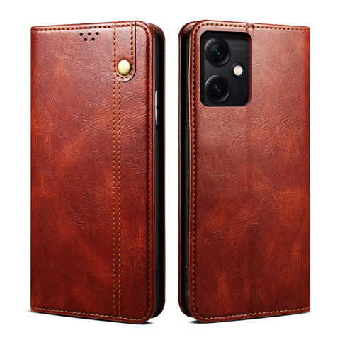 Business Wallets Folio Flip Crazy Horse Synthetic Leather Card Holder Folding Stand Note 12, Note 12 Pro, Note 12 Pro+ Phone