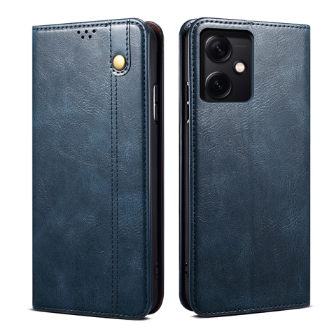 Blue — Business Wallets Folio Flip Crazy Horse Synthetic Leather Card Holder Folding Stand Note 12, Note 12 Pro, Note 12 Pro+