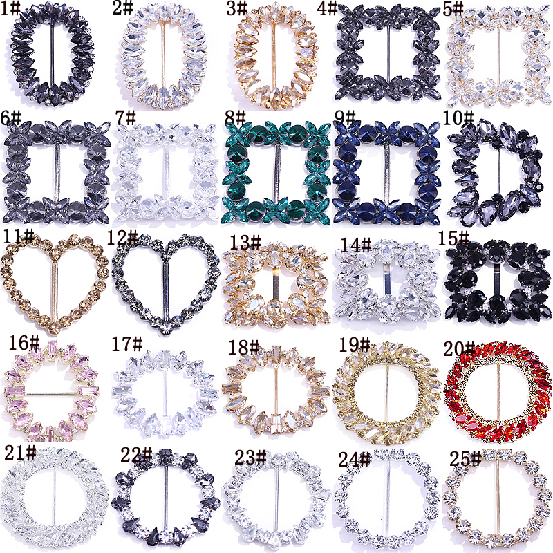 High-Grade Rhinestone Clothes Corner Knot Buckle Belt Decorative Diamond Buckle Retaining Ring Silk Scarf Decorative Buckle Glass Rhinestone Ornament Buckle