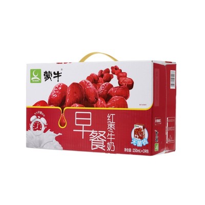 【12-4月产】蒙牛早餐红枣牛奶红枣味250ml*24盒装【选日期口味】