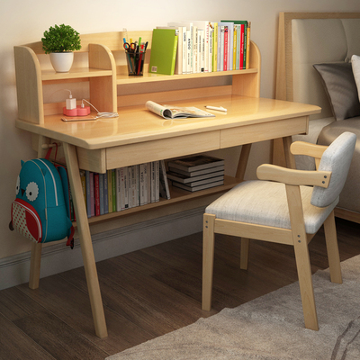 北欧实木书桌带书架简约现代写字台日式家用卧室学生台式电脑桌-淘宝网 北欧实木书桌带书架简约现代写字台日式家用卧室学生台式电脑桌-淘宝网