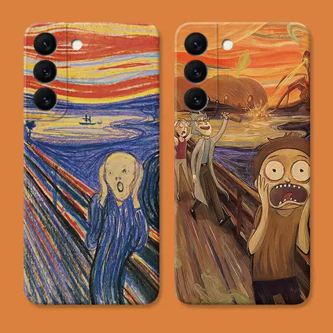 Vincent Van Gogh New Phone Cases Covers Rick And Morty Scream Artsy Illustration Galaxy S23, Galaxy 23 Plus, Galaxy S23 Ultra, Galaxy S22, Galaxy S22 Plus, Galaxy S22 Ultra, Galaxy S21, Galaxy S21 Plus, Galaxy S21 Ultra,