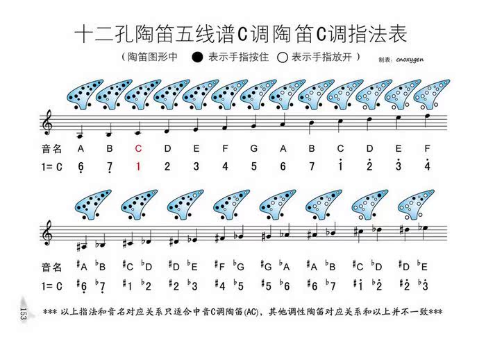 50元】陶笛秘籍 十二孔 零基础学陶笛 教材 图形