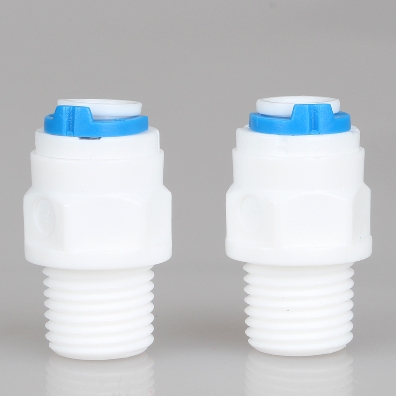 k1044 water purifier connector small t33 post active carbon 2-part qui connect straight through 2-part external thread straight through connector