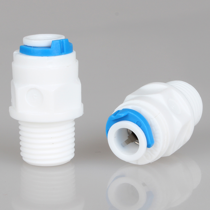 k1044 water purifier connector small t33 post active carbon 2-part qui connect straight through 2-part external thread straight through connector