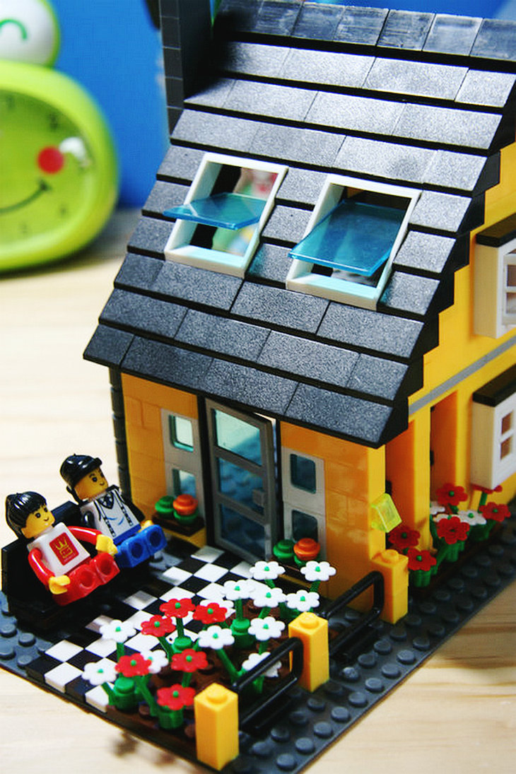 乐高式拼装别墅积木3d立体拼图房子拼插塑料玩具儿童早教益智礼物