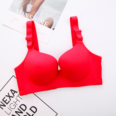 光面全罩杯薄款大码无钢圈文胸无痕胸罩收副乳聚拢8590E大红内衣-淘宝网