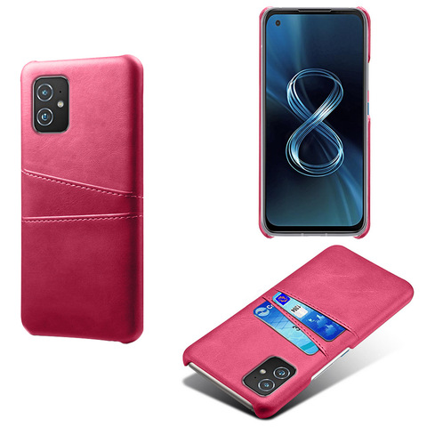 Business Zenfone 9 Card Holder Synthetic Leather Minimal Hard Phone Case