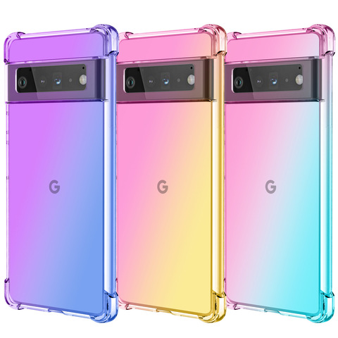Gradient Soft Silicone TPU Airbag Corner Protection 7, 7 Pro, 6, 6 Pro Google Pixel Phone Case