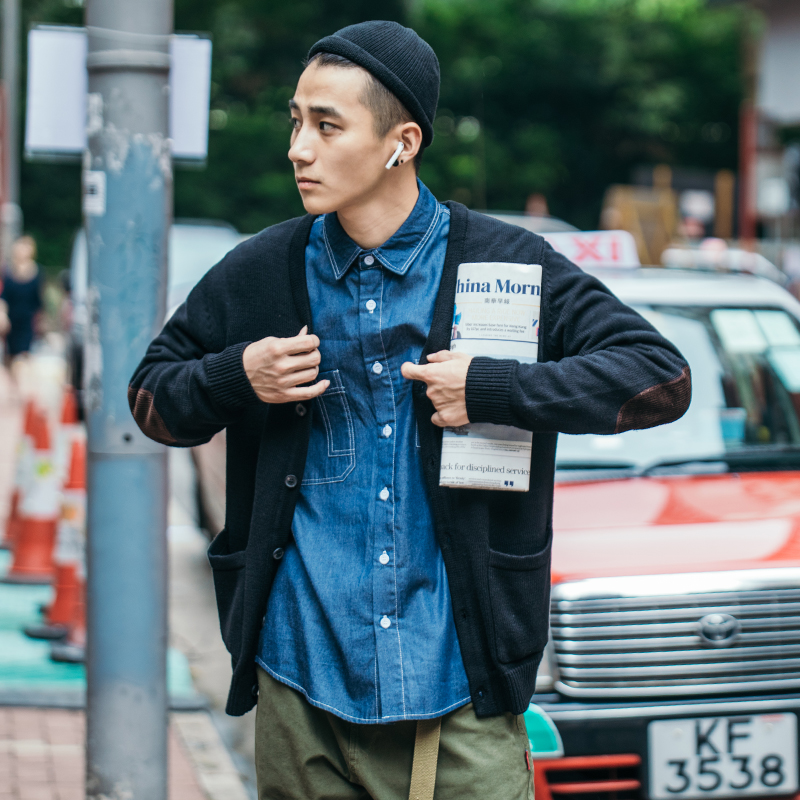 BDCT original Japanese retro trendy brand knitted cardigan men's early spring new style sweater sweater jacket trend