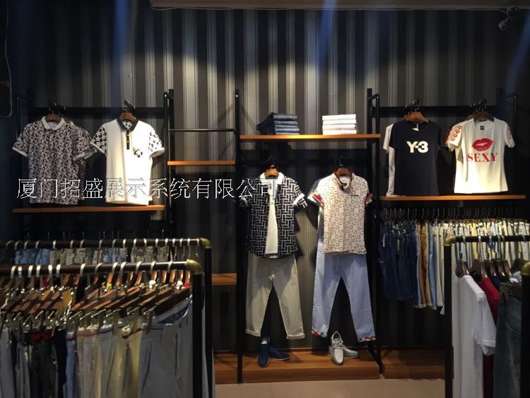 服装货架上墙架 男装货架展示架 服装陈列架 时尚男装店货架