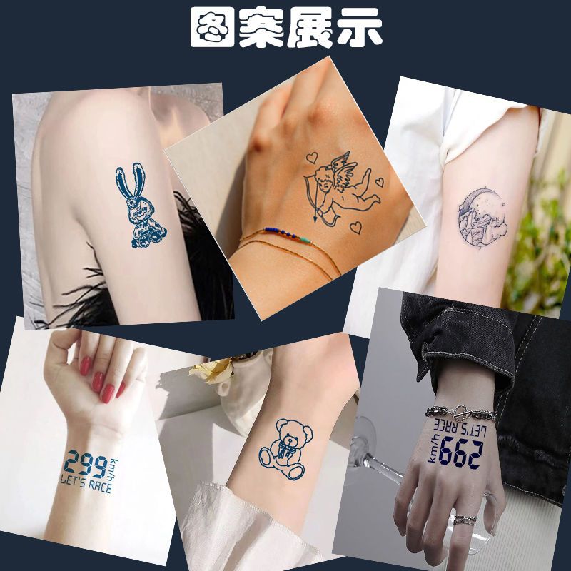 Herbal Tattoo Sticker Waterproof Men's Trendy Two-Week Death Ray Tattoo Sticker Women's Sexy Semi-Permanent