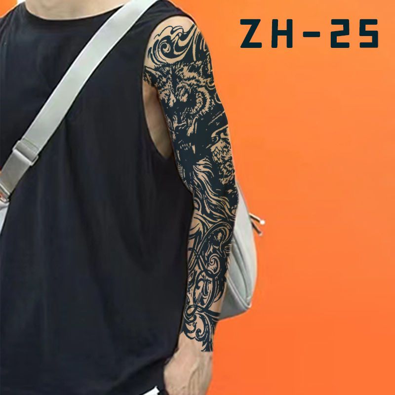 Full Tattoo Arm Herbal Tattoo Sticker Long Lasting Waterproof Non-Reflective Semi-Permanent Social Big Picture Long-Lasting New Stickers