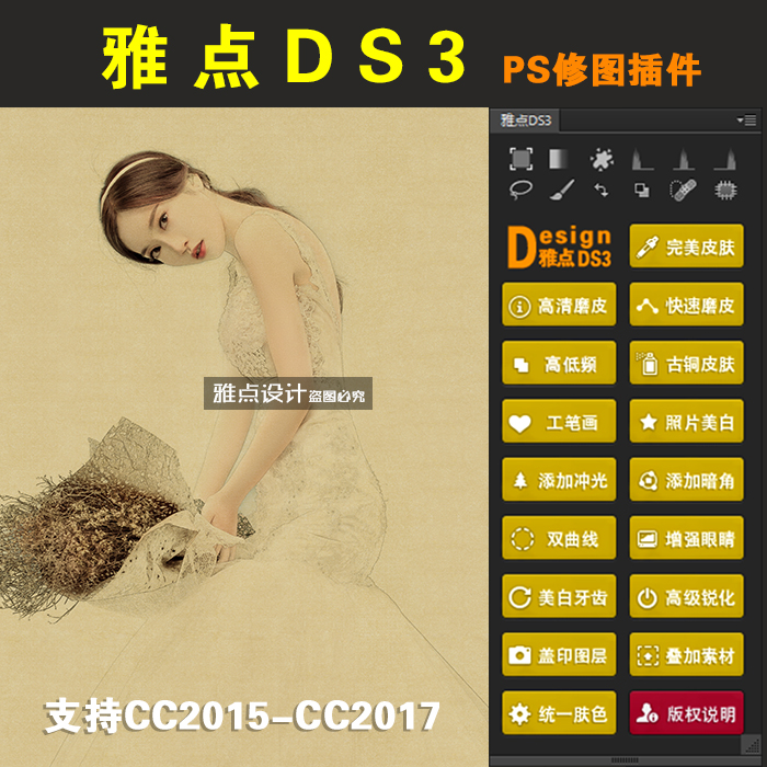 PS插件DS3商业人像婚纱修图扩展面板 DR3改进版插件 雅点DS3