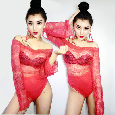2017年新款舞台ds演出服装夜店歌手酒吧dj情趣领舞服装蕾丝连体衣-淘宝网