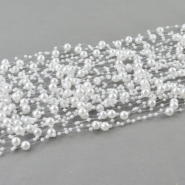 Wholesale ABS Imitation Pearl Beaded Chain Starry DIY Updo Wedding Hair Accessories 8 + 3mm Beaded 2 Wired Bead Chain