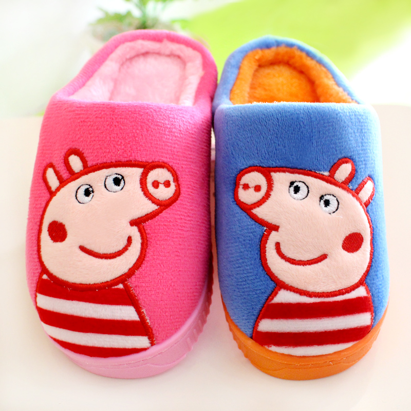 女童棉拖鞋鼕季可愛小公主居家保暖男寶寶包跟厚底防滑兒童棉拖鞋