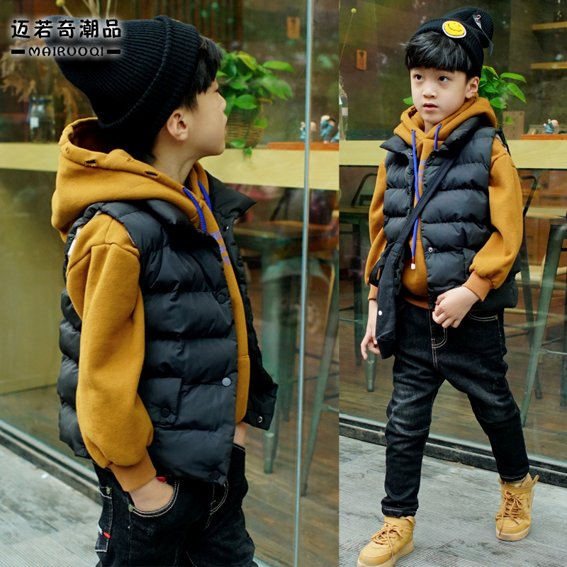 童裝兒童馬甲加厚鼕裝2017新款男童外套中大童韓版棉馬夾背心潮