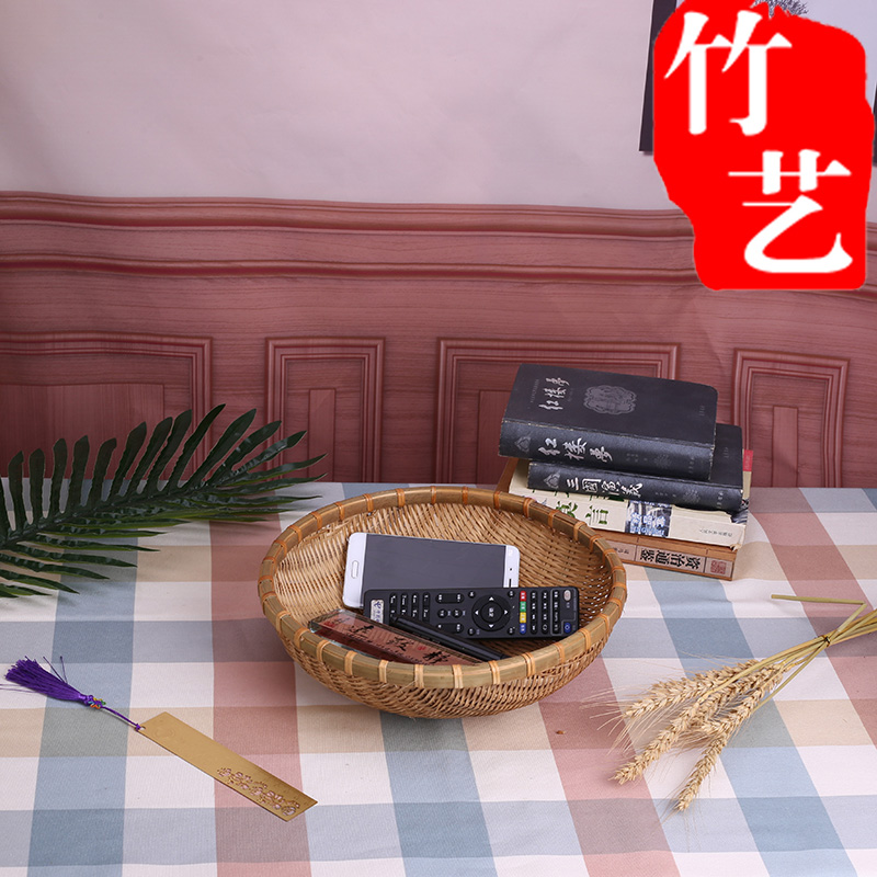 receive fine bamboo weaving baskets of dim sum basket basket CaiKuang round dustpan snacks basket basket of bamboo weaving the popurality of bamboo flat bag mail