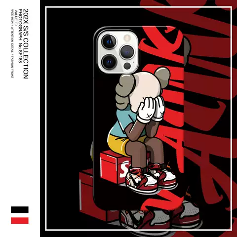 Crying KAWS Fashionable  Phone Cases Covers Creative  Matte   iPhone 14, iPhone 13, iPhone 12